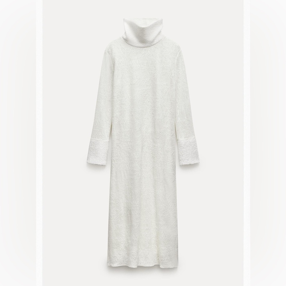 Zara white high neck long sleeve dress - Picture 11 of 11